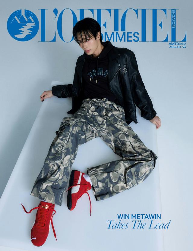 L'OFFICIEL HOMMES SINGAPORE August 2024 cover star Win Metawin wears Puma