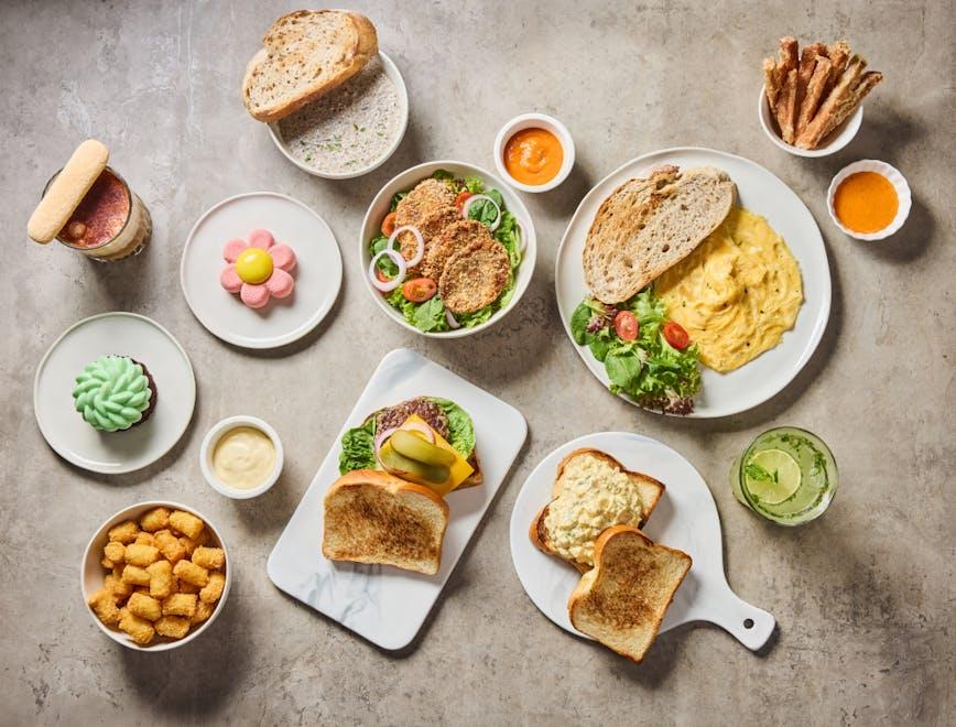 brunch food bread plate food presentation